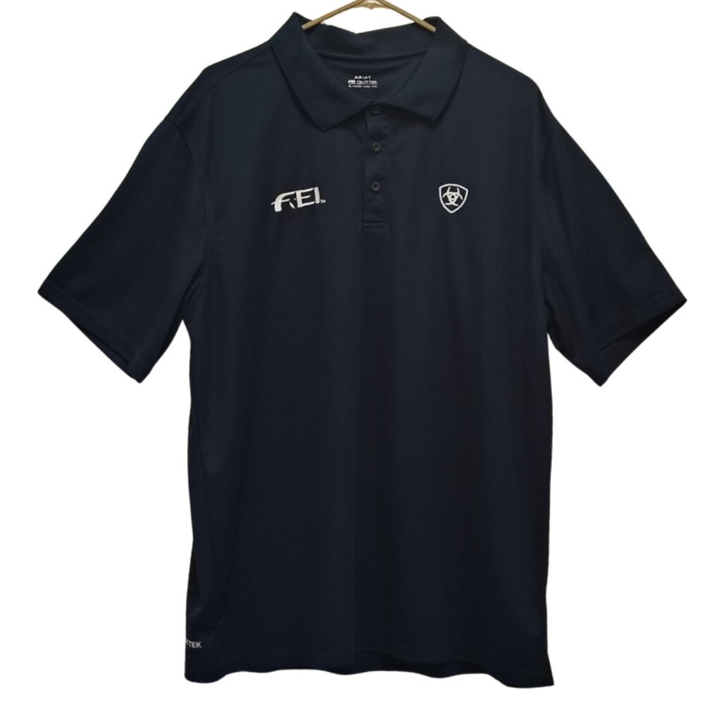 Mens ARIAT TEK Polo Shirt FEI Collection Equestrian Old Money‎ Ivy League Preppy